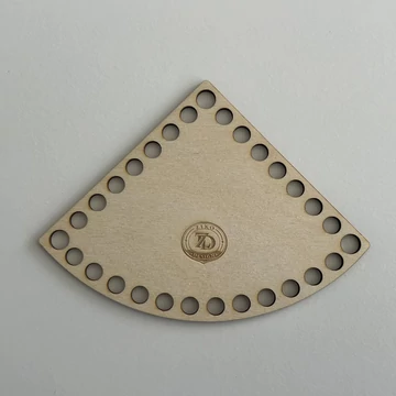 Natúr horgolható fa alap negyed kör 11x11 cm kosár készítéshez