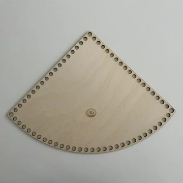 Natúr horgolható fa alap negyed kör 26x26 cm kosár készítéshez