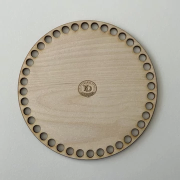 Natúr horgolható fa alap kör 16 cm kosár készítéshez