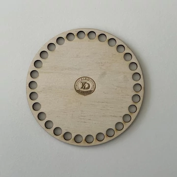 Natúr horgolható fa alap kör 12 cm kosár készítéshez