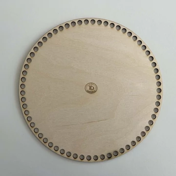 Natúr horgolható fa alap kör 25 cm kosár készítéshez