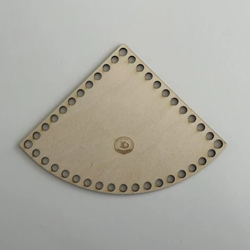 Natúr horgolható fa alap negyed kör 16x16 cm kosár készítéshez