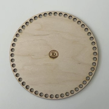 Natúr horgolható fa alap kör 18 cm kosár készítéshez