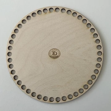 Natúr horgolható fa alap kör 20 cm kosár készítéshez