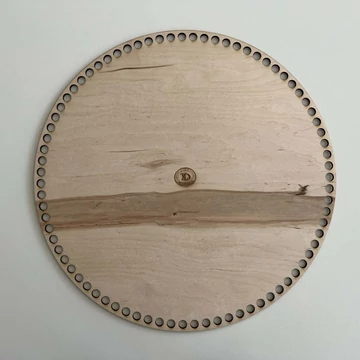 Natúr horgolható fa alap kör 30 cm kosár készítéshez