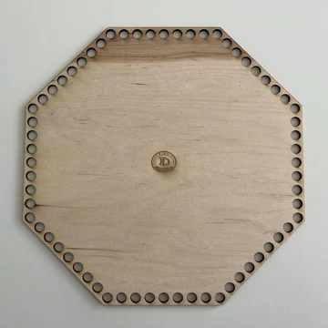 Nyolcszögletű horgolható fa alap 5 mm zsinórfonalhoz 24 cm