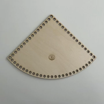 Natúr horgolható fa alap negyed kör 21x21 cm kosár készítéshez