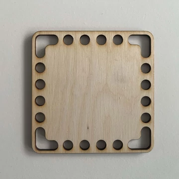Natúr horgolható fa alap négyzet 10x10 cm kosár készítéshez