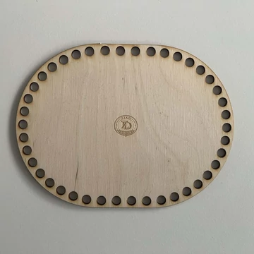 Ovális horgolható fa alap 5 mm zsinórfonalhoz 20x15 cm