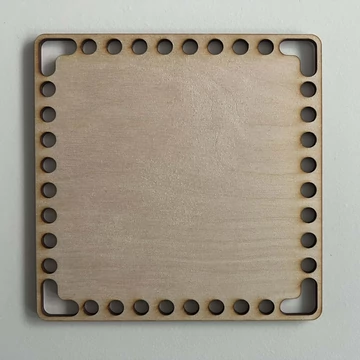 Natúr horgolható fa alap négyzet 15x15 cm kosár készítéshez
