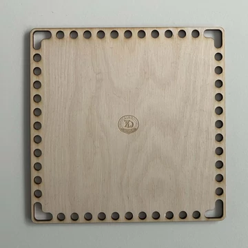 Natúr horgolható fa alap négyzet 20x20 cm kosár készítéshez