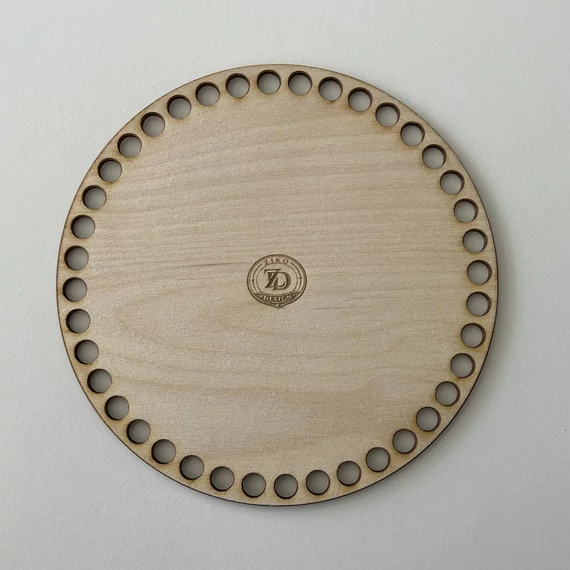 Natúr horgolható fa alap kör 16 cm kosár készítéshez