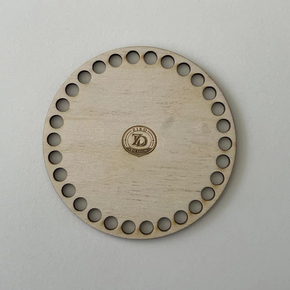 Natúr horgolható fa alap kör 12 cm kosár készítéshez