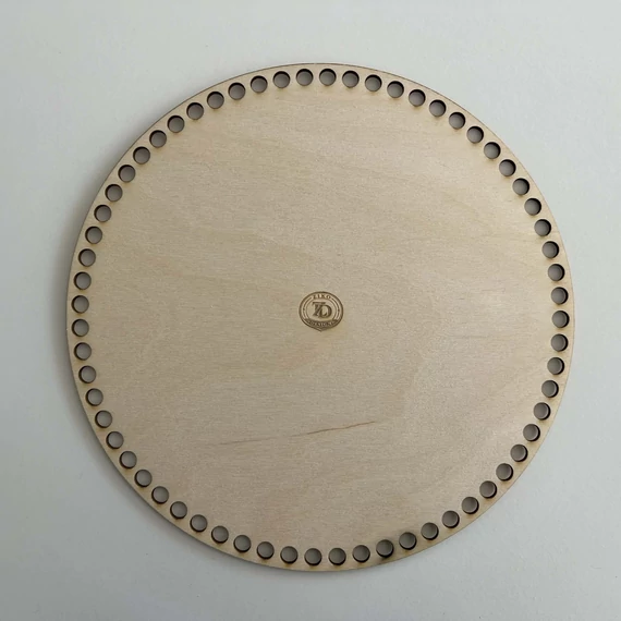 Natúr horgolható fa alap kör 25 cm kosár készítéshez