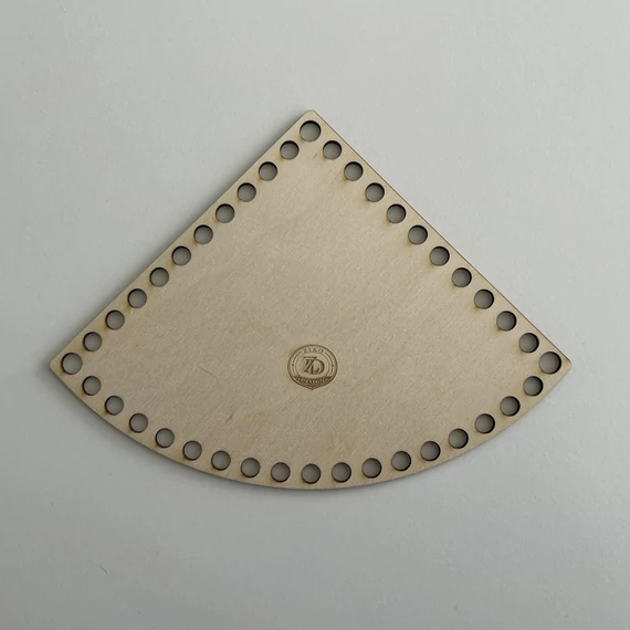 Natúr horgolható fa alap negyed kör 16x16 cm kosár készítéshez