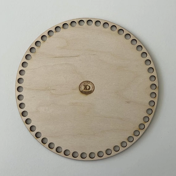 Natúr horgolható fa alap kör 18 cm kosár készítéshez