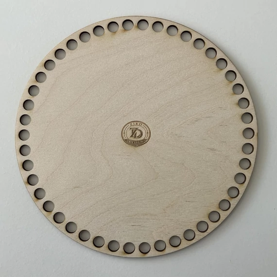 Natúr horgolható fa alap kör 20 cm kosár készítéshez