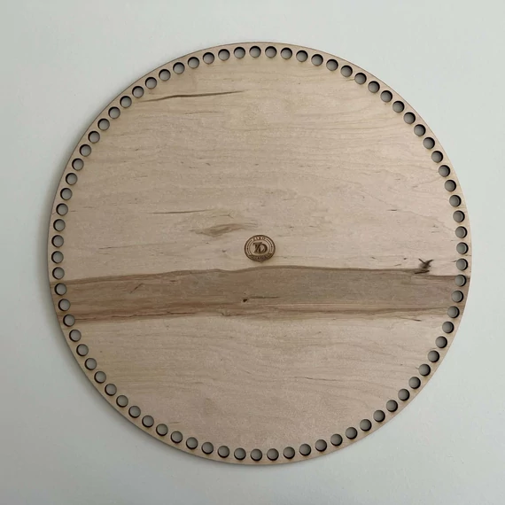 Natúr horgolható fa alap kör 30 cm kosár készítéshez