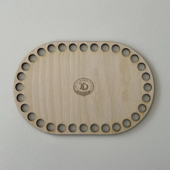Ovális horgolható fa alap 5 mm zsinórfonalhoz 10x15 cm