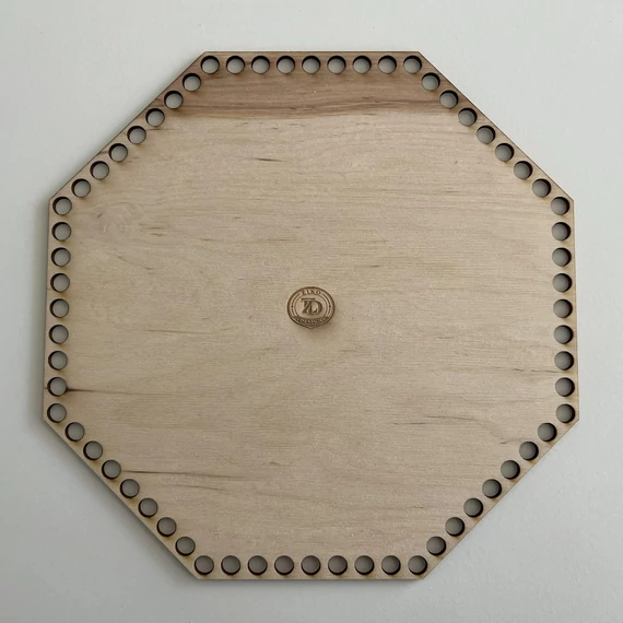 Nyolcszögletű horgolható fa alap 5 mm zsinórfonalhoz 24 cm