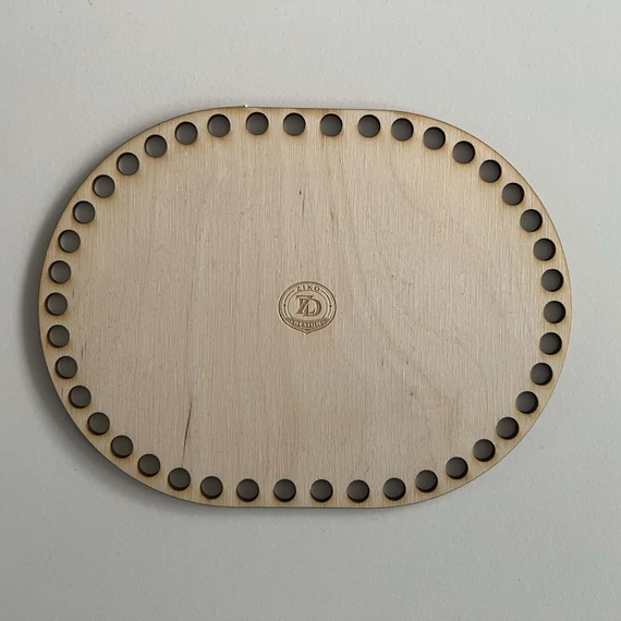 Ovális horgolható fa alap 5 mm zsinórfonalhoz 20x15 cm